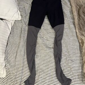 Two-Tone Black and Gray Leggings